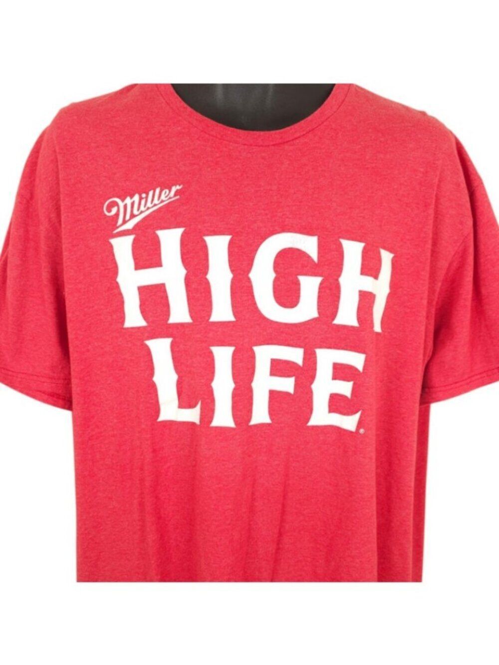 Miller High Life T Shirt Mens Size 2XL Red Champagne Of Beers Breweriana